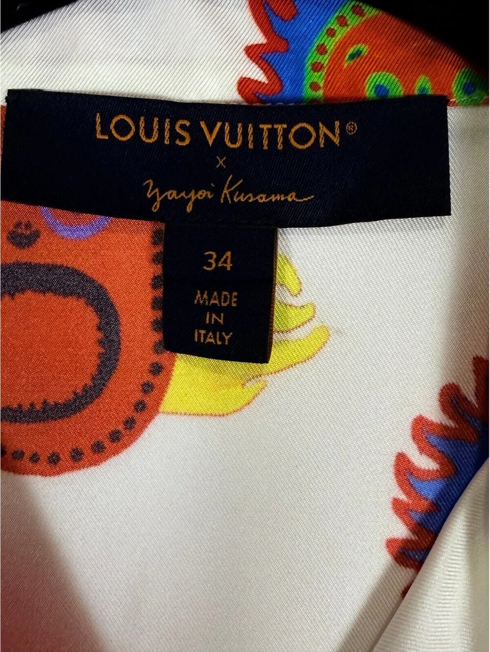 Louis Vuitton x Yayoi Kusama YK Faces Silk Button Up Shirt White 34/ US XS